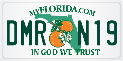 FL license plate DMRN19