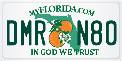 FL license plate DMRN80