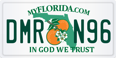 FL license plate DMRN96