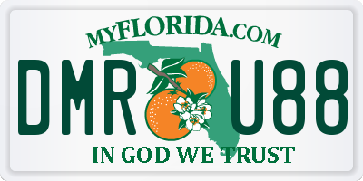 FL license plate DMRU88