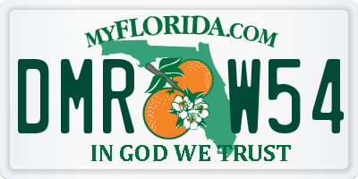 FL license plate DMRW54