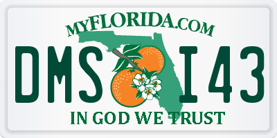 FL license plate DMSI43