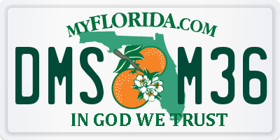 FL license plate DMSM36