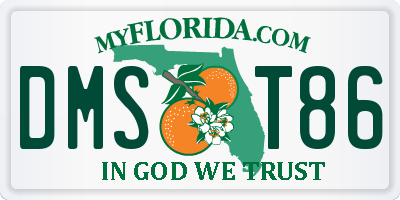 FL license plate DMST86