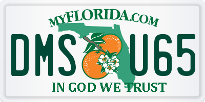 FL license plate DMSU65