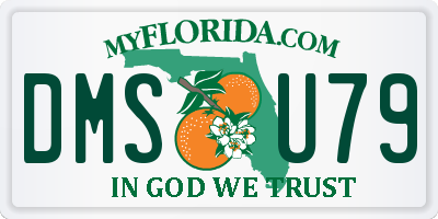 FL license plate DMSU79