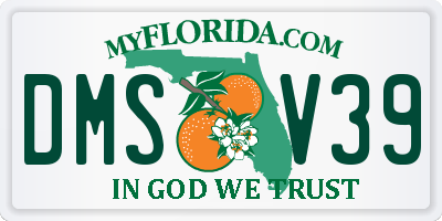 FL license plate DMSV39