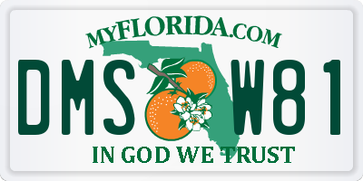 FL license plate DMSW81