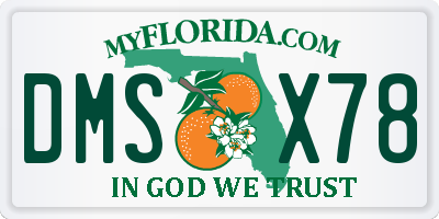 FL license plate DMSX78
