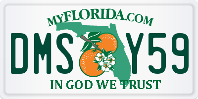 FL license plate DMSY59