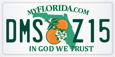 FL license plate DMSZ15