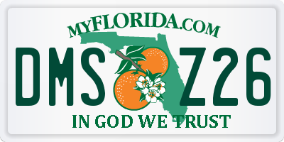 FL license plate DMSZ26