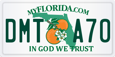 FL license plate DMTA70