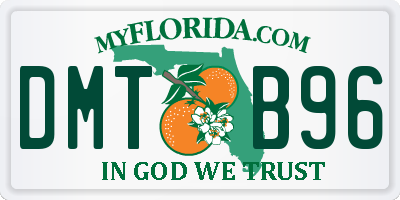 FL license plate DMTB96