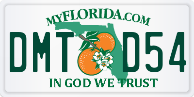 FL license plate DMTD54