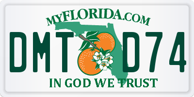 FL license plate DMTD74
