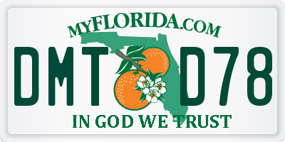 FL license plate DMTD78