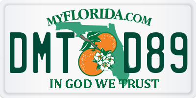 FL license plate DMTD89