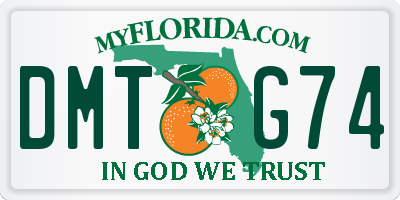 FL license plate DMTG74