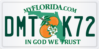 FL license plate DMTK72