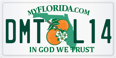 FL license plate DMTL14