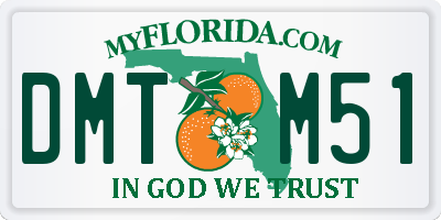 FL license plate DMTM51