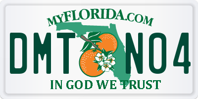 FL license plate DMTN04