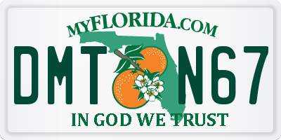 FL license plate DMTN67