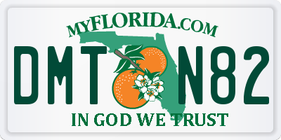 FL license plate DMTN82