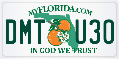 FL license plate DMTU30
