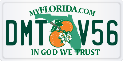 FL license plate DMTV56