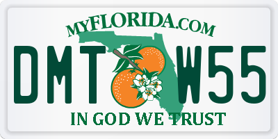 FL license plate DMTW55