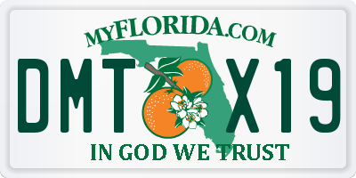 FL license plate DMTX19