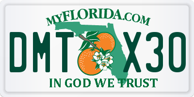 FL license plate DMTX30