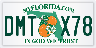 FL license plate DMTX78