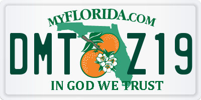 FL license plate DMTZ19