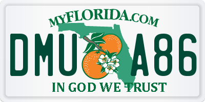 FL license plate DMUA86