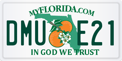 FL license plate DMUE21