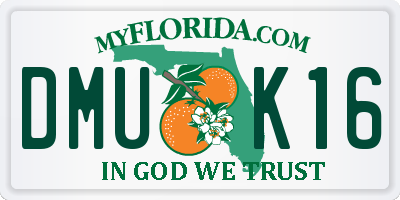 FL license plate DMUK16
