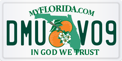 FL license plate DMUV09