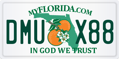 FL license plate DMUX88
