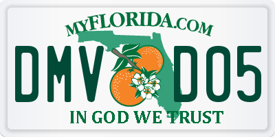 FL license plate DMVD05
