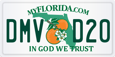 FL license plate DMVD20
