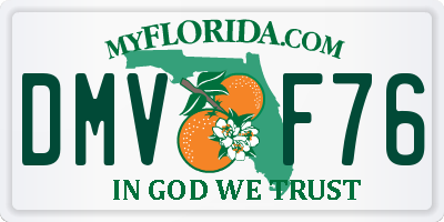 FL license plate DMVF76