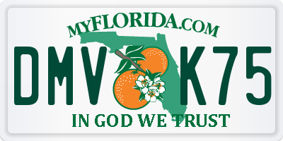 FL license plate DMVK75