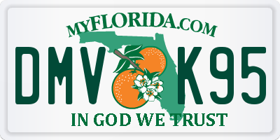 FL license plate DMVK95