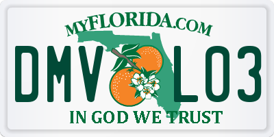 FL license plate DMVL03