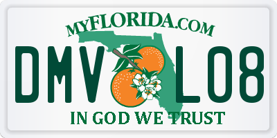 FL license plate DMVL08