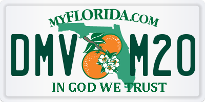 FL license plate DMVM20