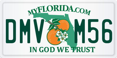 FL license plate DMVM56